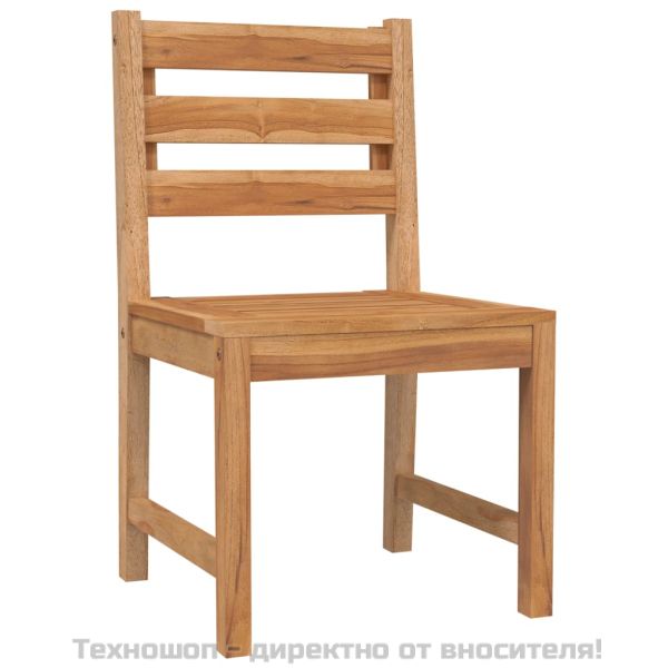 Градински трапезен комплект, 7 части, тиково дърво масив