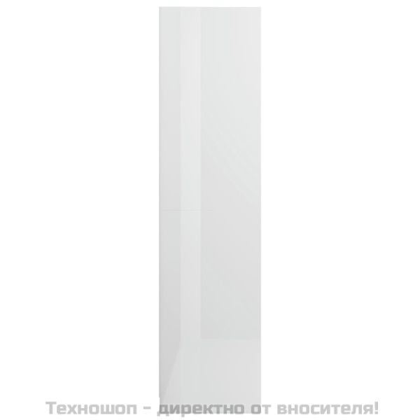 Гардероб с чекмеджета, бял гланц, 50x50x200 см, ПДЧ