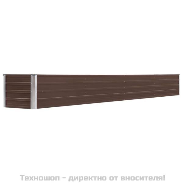 Градинска висока леха поцинкована стомана 320x40x45 см кафява
