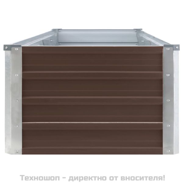 Градинска висока леха поцинкована стомана 320x40x45 см кафява