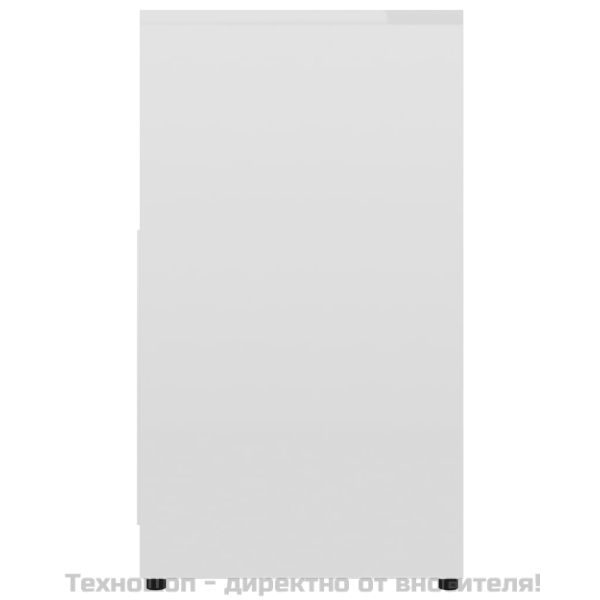 Шкаф за баня, бял гланц, 60x33x61 см, инженерно дърво