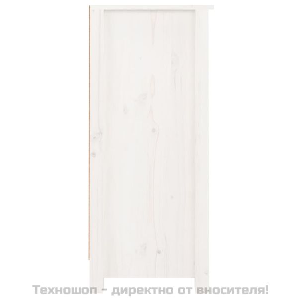 Сайдборд, бял, 40x35x80 см, бор масив