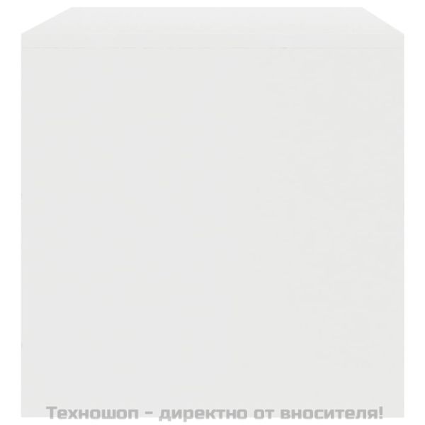 ТВ шкаф, бял, 100x40x40 см, инженерно дърво