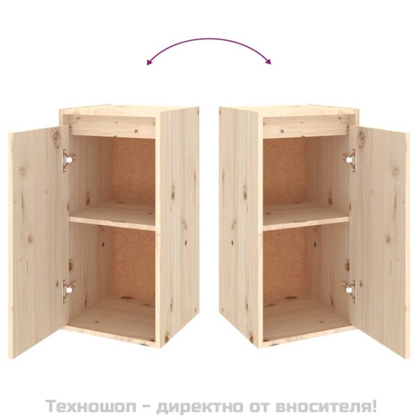 Стенни шкафове, 2 бр, 30x30x60 см, бор масив