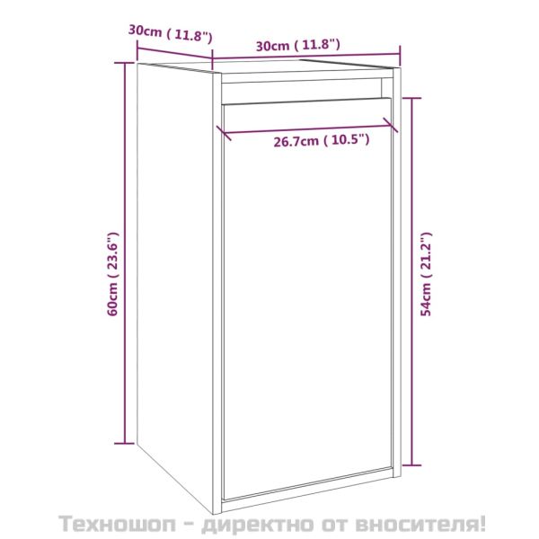 Стенни шкафове, 2 бр, 30x30x60 см, бор масив