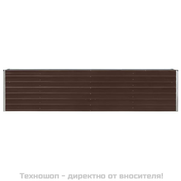 Повдигната леха, 320x40x77 см, поцинкована стомана, кафява