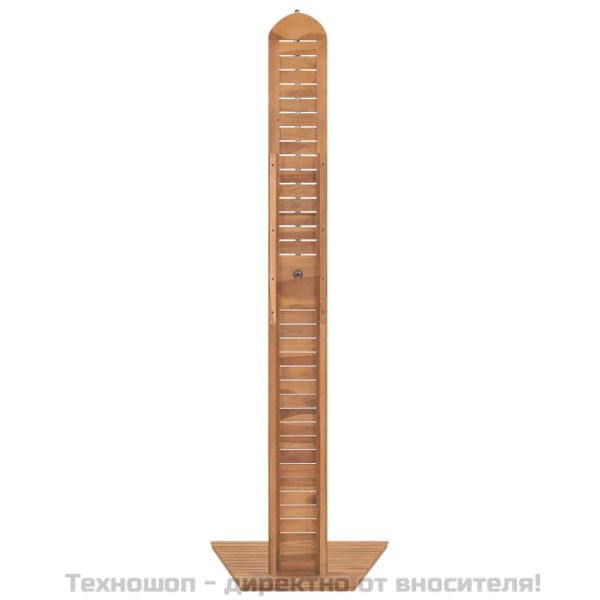 Градински душ, тиково дърво масив, 70x75x204 см