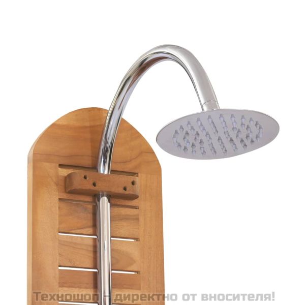 Градински душ, тиково дърво масив, 70x75x204 см