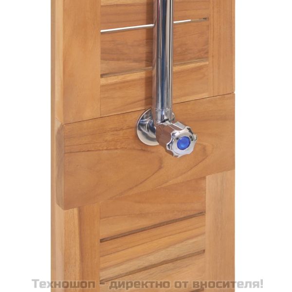 Градински душ, тиково дърво масив, 70x75x204 см