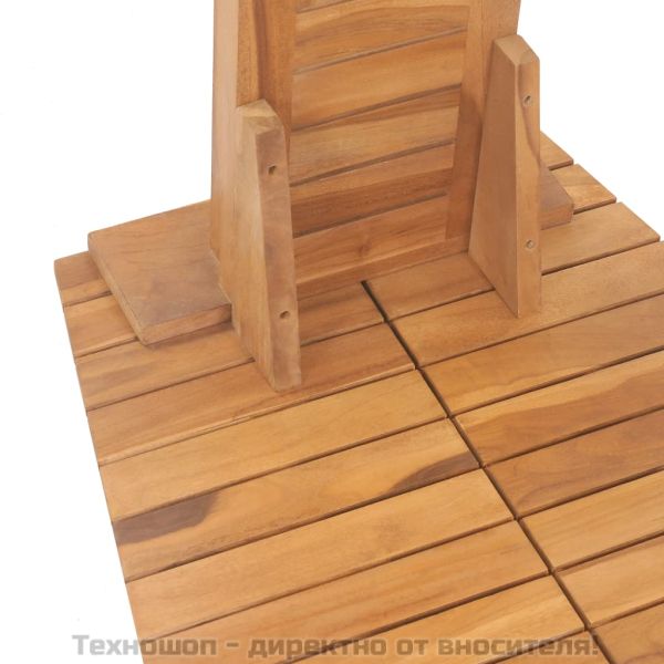 Градински душ, тиково дърво масив, 70x75x204 см