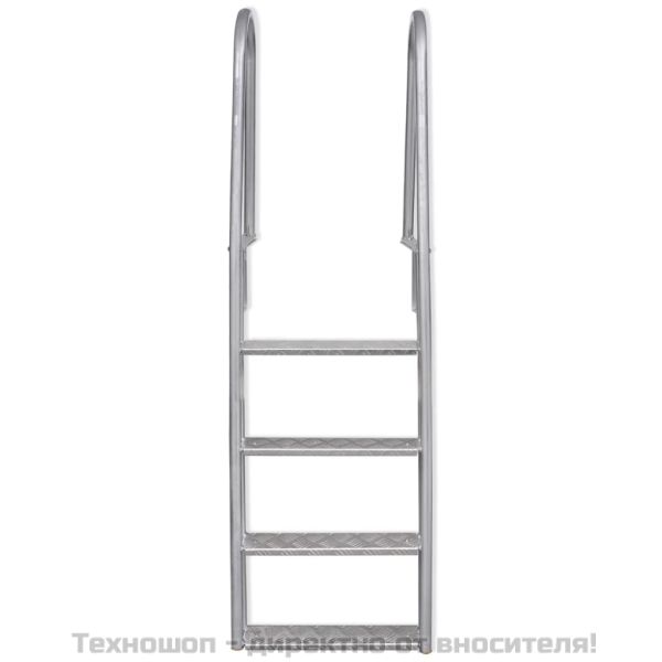 Стълба с 4 стъпала за басейн или док, алуминий, 167 см