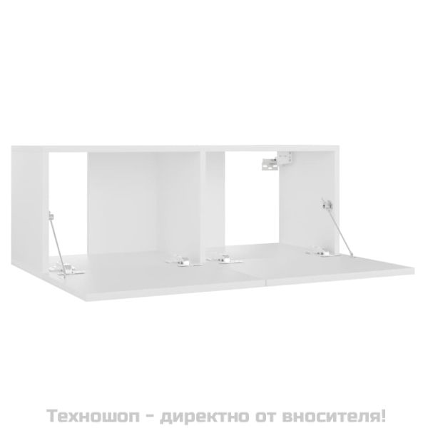 ТВ шкаф, бял, 80x30x30 см, инженерно дърво