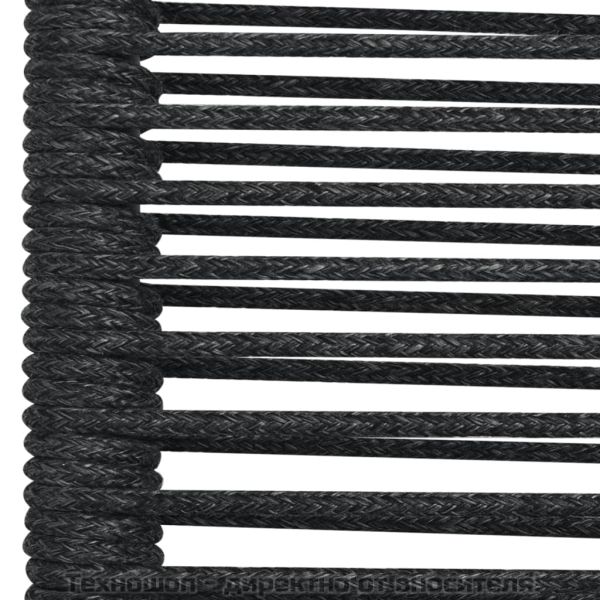 Градински комплект, 5 части, черен, памучно въже и стомана