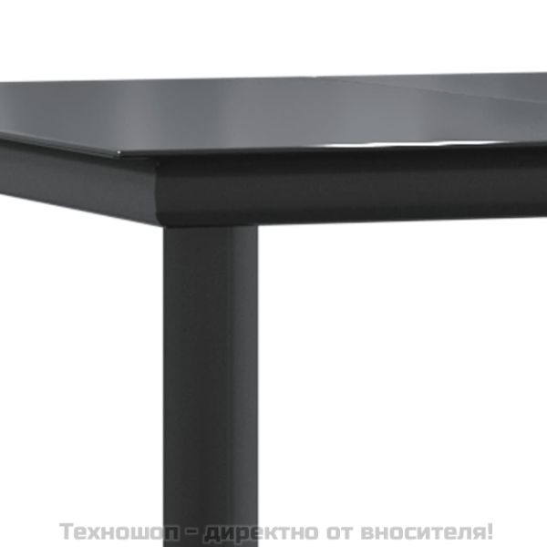 Градински комплект, 5 части, черен, памучно въже и стомана