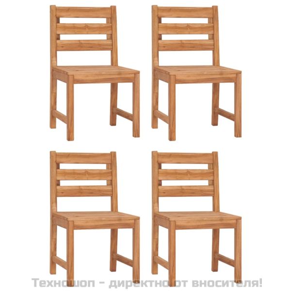 Градински столове, 4 бр, тиково дърво масив