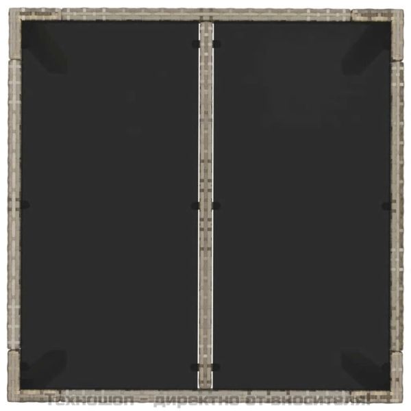 Градински трапезен комплект 5 части с възглавници сив полиратан