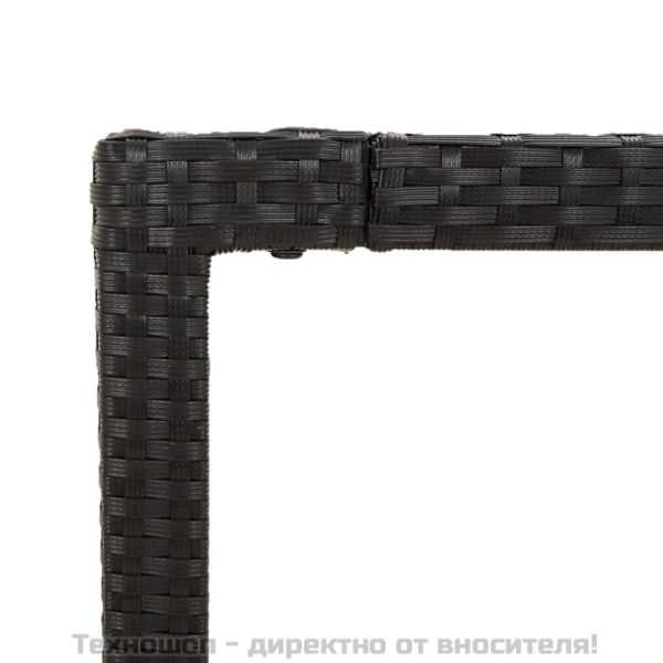 Градински трапезен комплект 7 части с възглавници сив полиратан