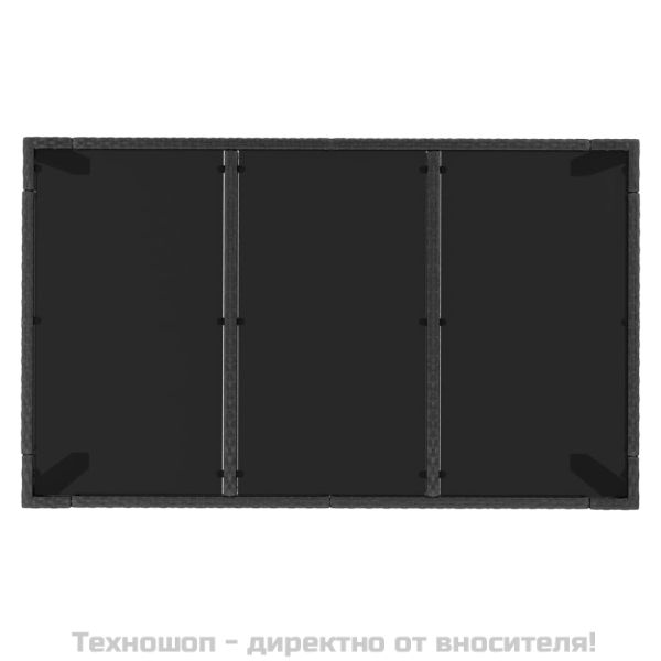 Градински трапезен комплект 7 части с възглавници сив полиратан