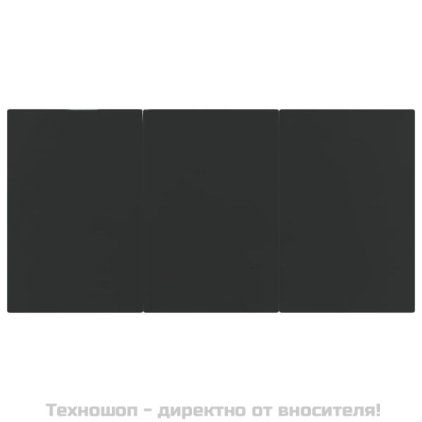 Градински трапезен комплект възглавници 9 части черен полиратан