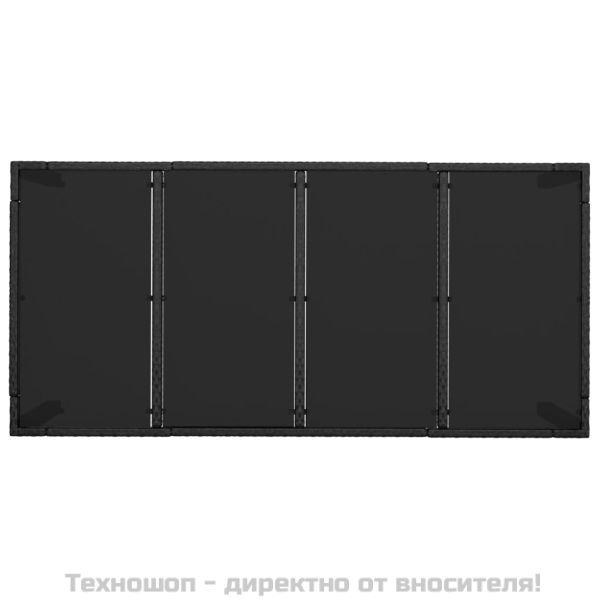 Градински трапезен комплект 7 части с възглавници сив полиратан