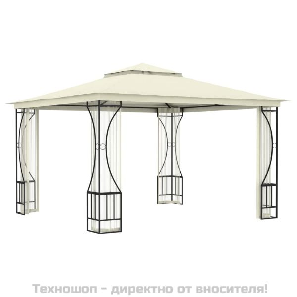 Градинска шатра с мрежи, 300x300x265 см, кремава
