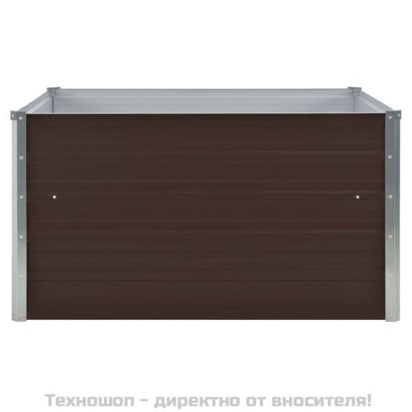 Повдигната леха, 100x100x45 см, поцинкована стомана, кафява