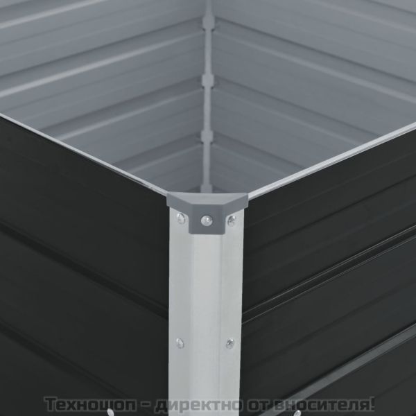 Повдигната леха, 100x100x45 см, поцинкована стомана, кафява