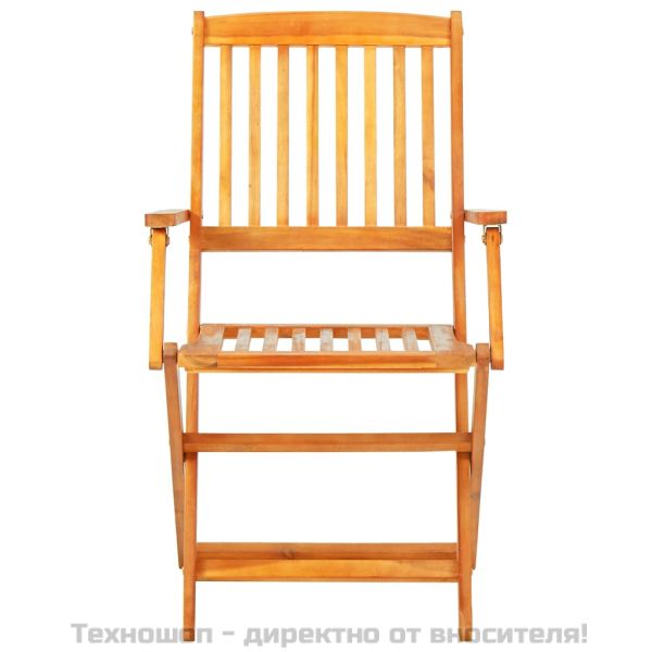 Градински трапезен комплект, сгъваем, 7 части, акация масив