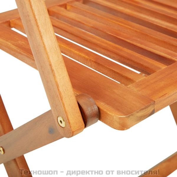 Градински трапезен комплект, сгъваем, 7 части, акация масив