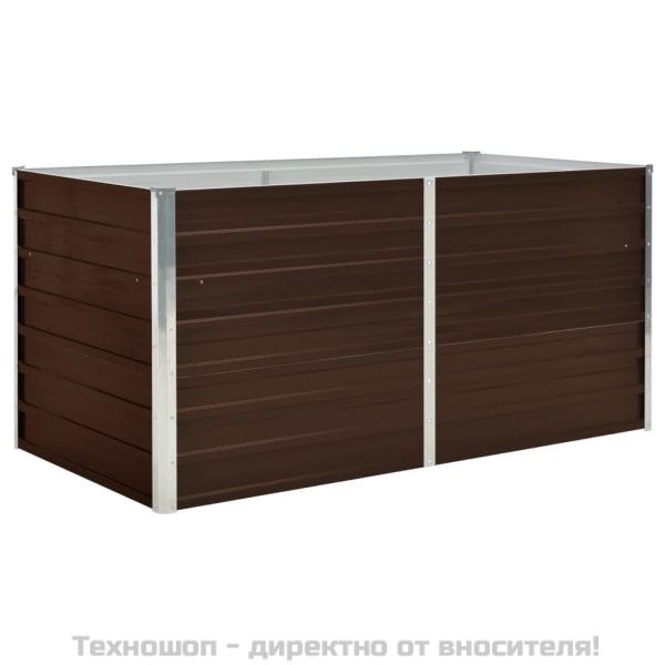 Повдигната леха, кафява, 160x80x77 см, поцинкована стомана