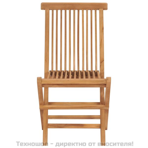 Сгъваеми градински столове, 2 бр, тиково дърво масив