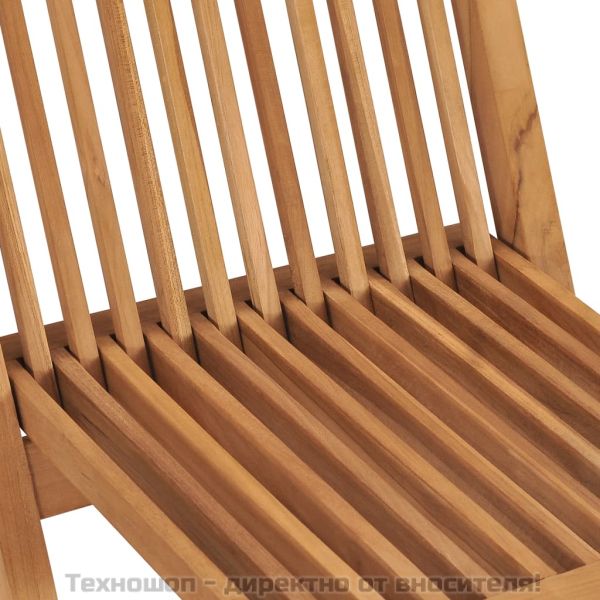 Сгъваеми градински столове, 2 бр, тиково дърво масив