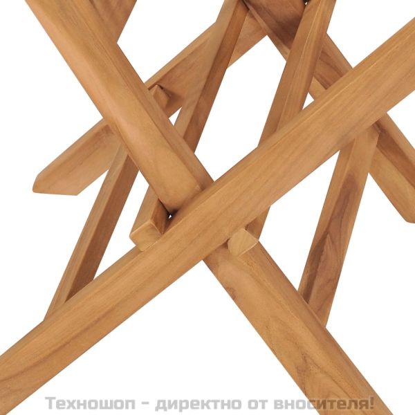 Сгъваеми градински столове, 2 бр, тиково дърво масив