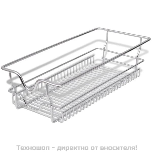 Плъзгащи се телени кошници, 2 бр, сребристи, 300 мм