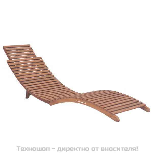 Сгъваем шезлонг, тиково дърво масив