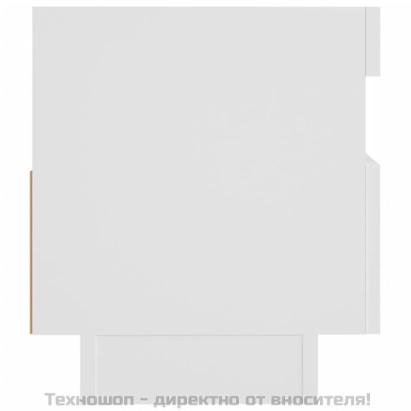 ТВ шкаф с LED осветление, бял, 80x35x40 см