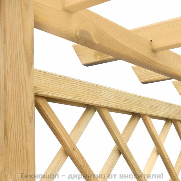 Градинска пергола плантер, 162x56x204 см, дърво