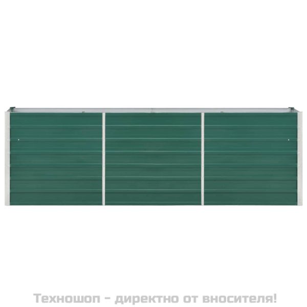 Градинска висока леха поцинкована стомана 240x40x77 см зелена