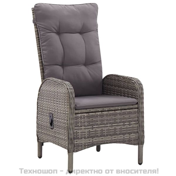 Външни столове, 2 бр, полиратан, сиви