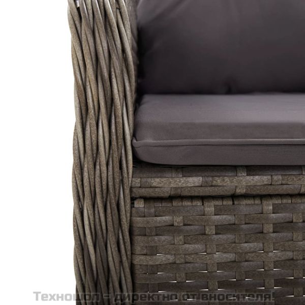 Външни столове, 2 бр, полиратан, сиви