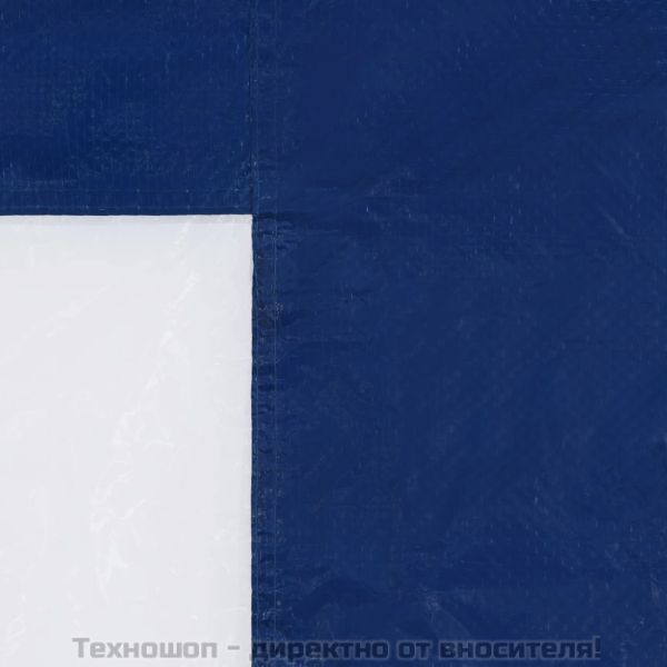 Странични стени за парти шатра, 2 бр, с прозорци, PE, сини