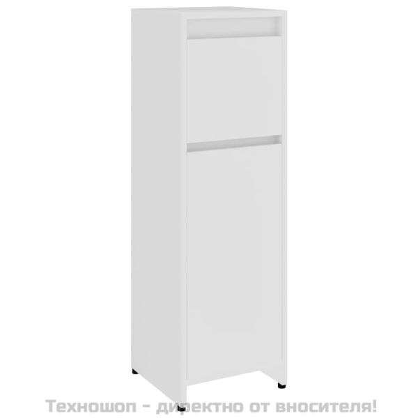 Шкаф за баня, бял, 30x30x95 см, инженерно дърво