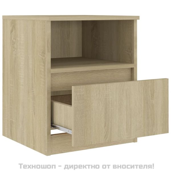 Нощно шкафче, дъб сонома, 40x40x50 см, инженерно дърво