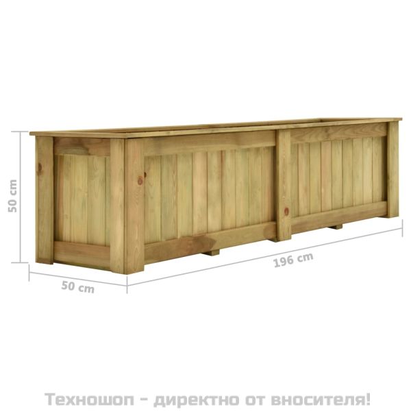 Повдигната леха, 196x50x50 см, импрегнирано борово дърво