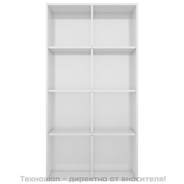 Библиотека/бюфет, бял гланц, 66x30x130 см, инженерно дърво