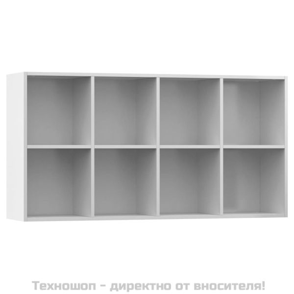 Библиотека/бюфет, бял гланц, 66x30x130 см, инженерно дърво