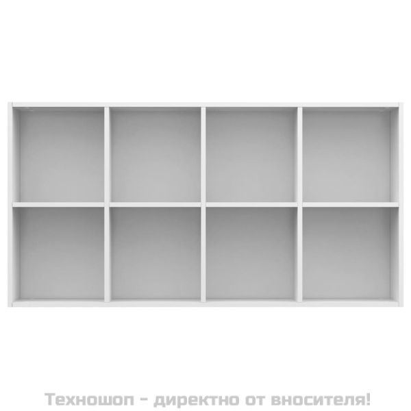 Библиотека/бюфет, бял гланц, 66x30x130 см, инженерно дърво