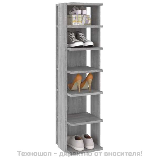 Шкаф за обувки, сив сонома 27,5x27x102 см, инженерно дърво