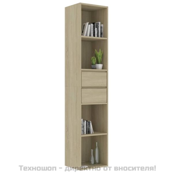 Шкаф библиотека, дъб сонома, 36x30x171 см, инженерно дърво