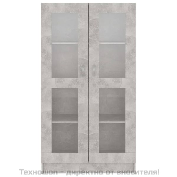 Шкаф витрина, бетонно сив, 82,5x30,5x150 см, ПДЧ